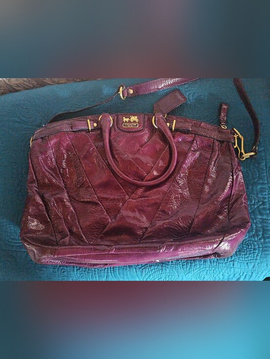 Coach Handbags - Coach Quilted Leather Satchel in Plum